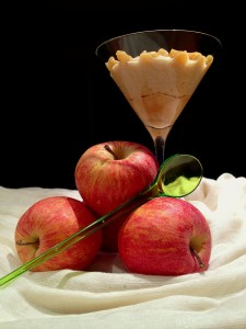 » Mousse, pomme et caramel au beurre salé