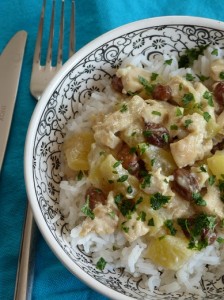 » Poulet et courgette au curry vert et lait de coco