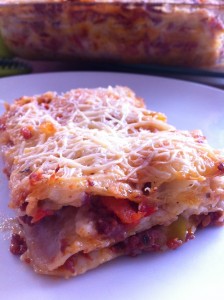 Lasagnes boeuf-poivrons