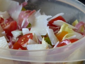 » Salade endive-tomate-jambon serano-parmesan